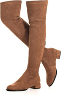 Over the Knee Boots Thigh High Suede Block Low Heel - Everyday Comfort