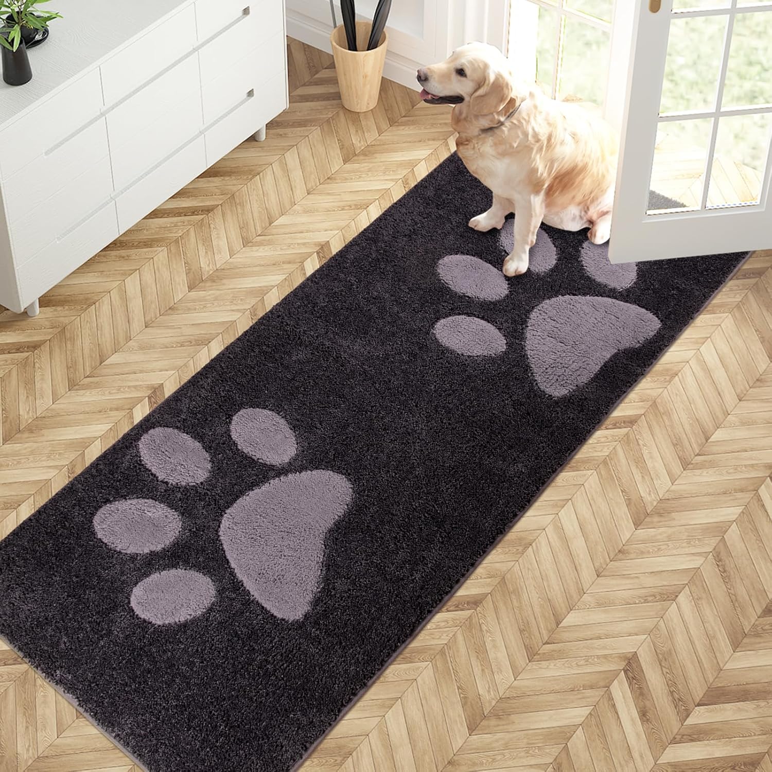 PURRUGS Dirt Trapping Door Mat 32in x 70in, Super Absorbent