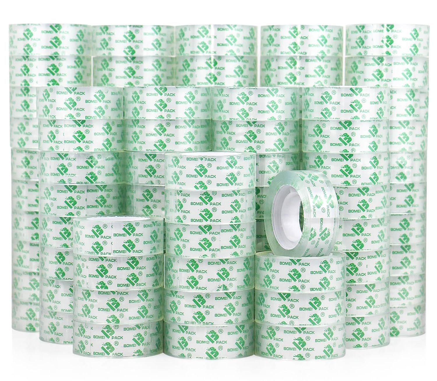 BOMEI PACK 96 Rolls Crystal Clear Tape Refills for Dispenser