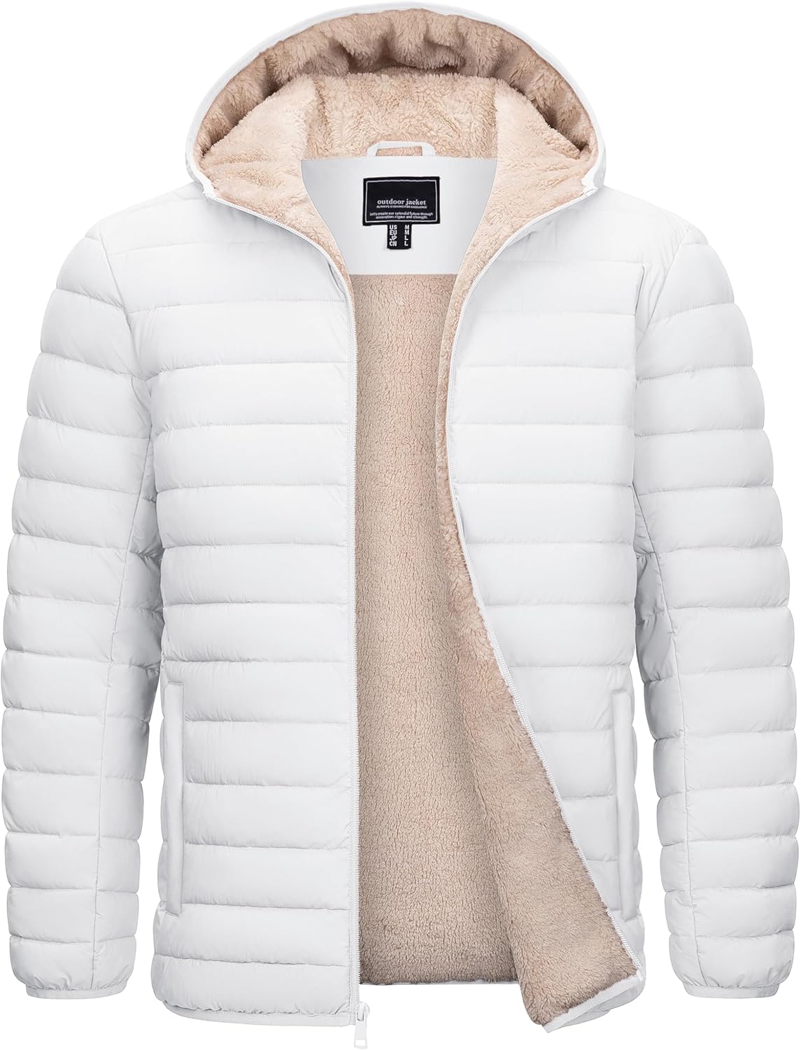 Cotrasen Mens Puffer Jacket: Warm Sherpa Lined Winter Coat