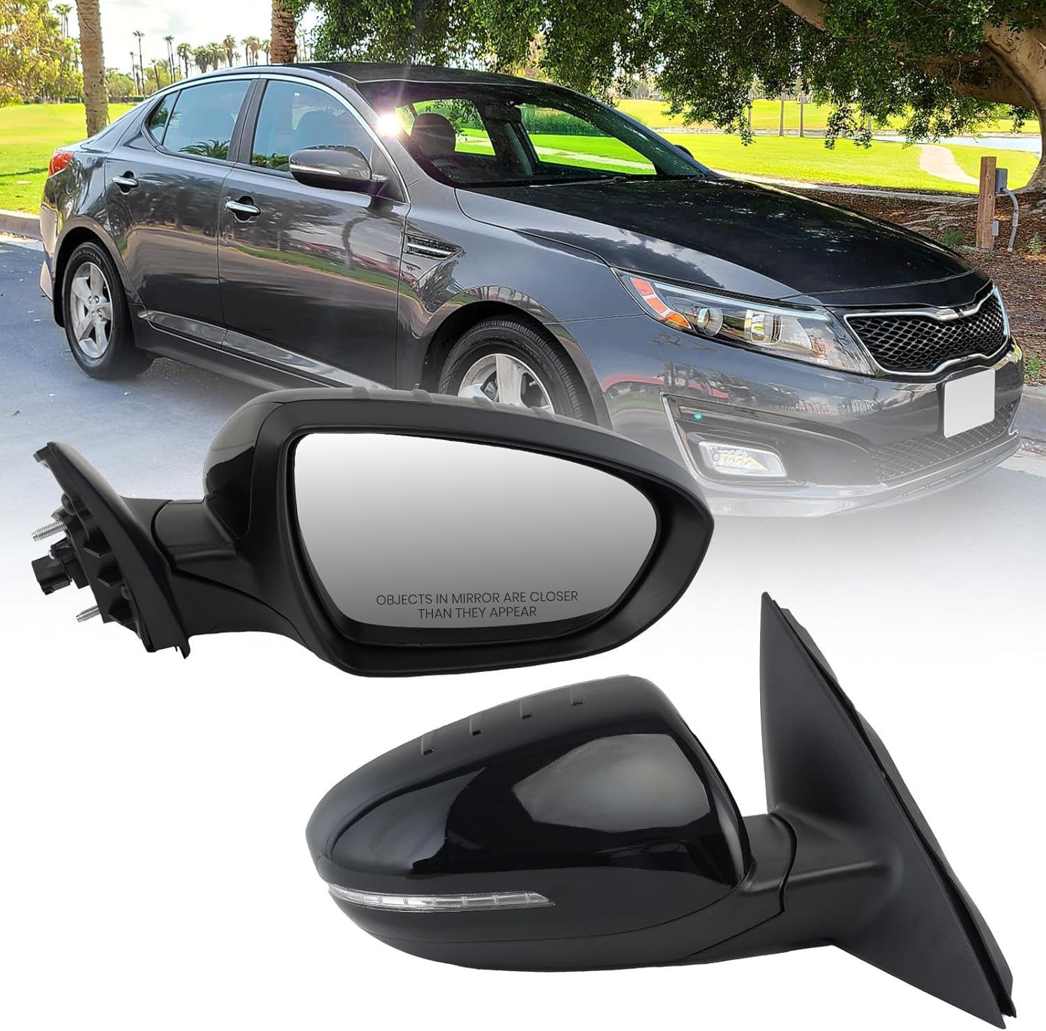 Passenger Side Mirror for 2014 2015 Kia Optima with Heated Features