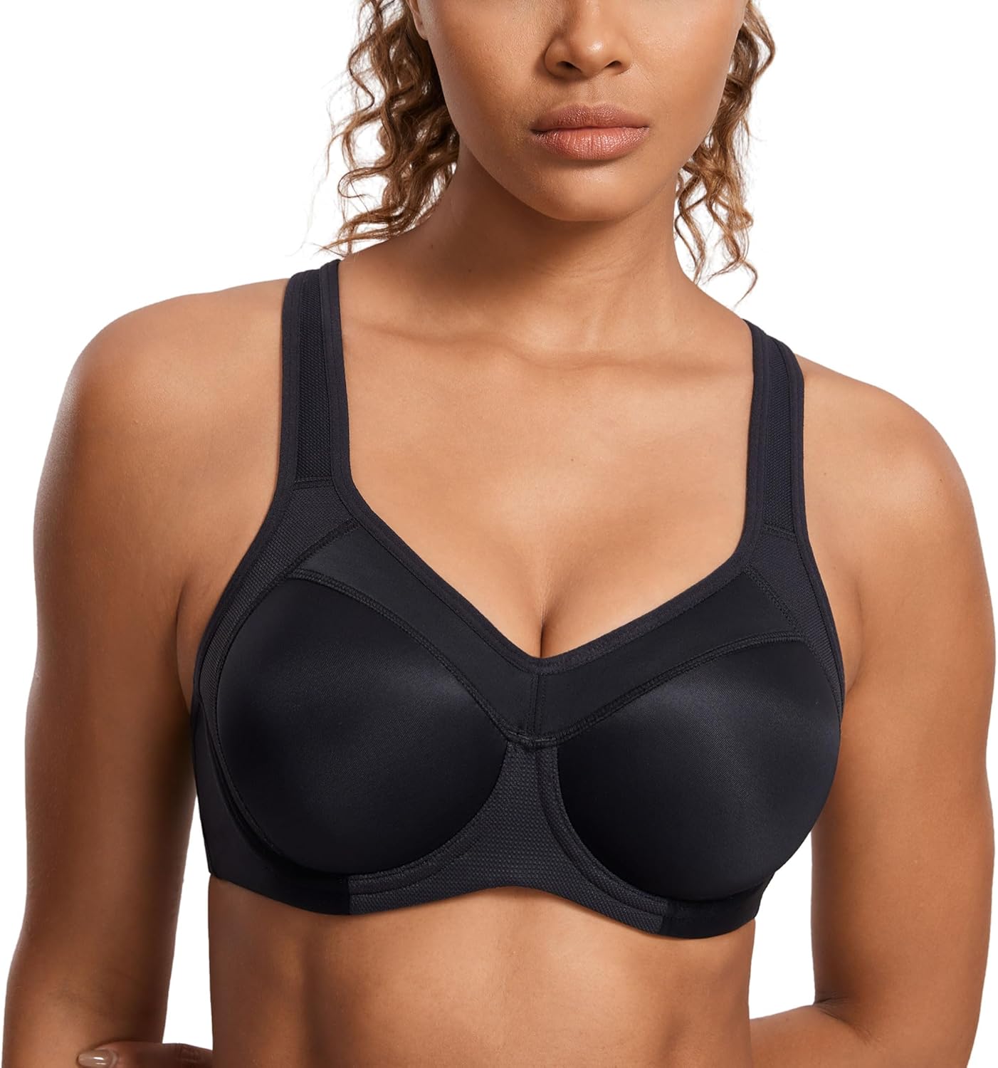 SYROKAN Women's Full Support High Impact Racerback Sports Bra