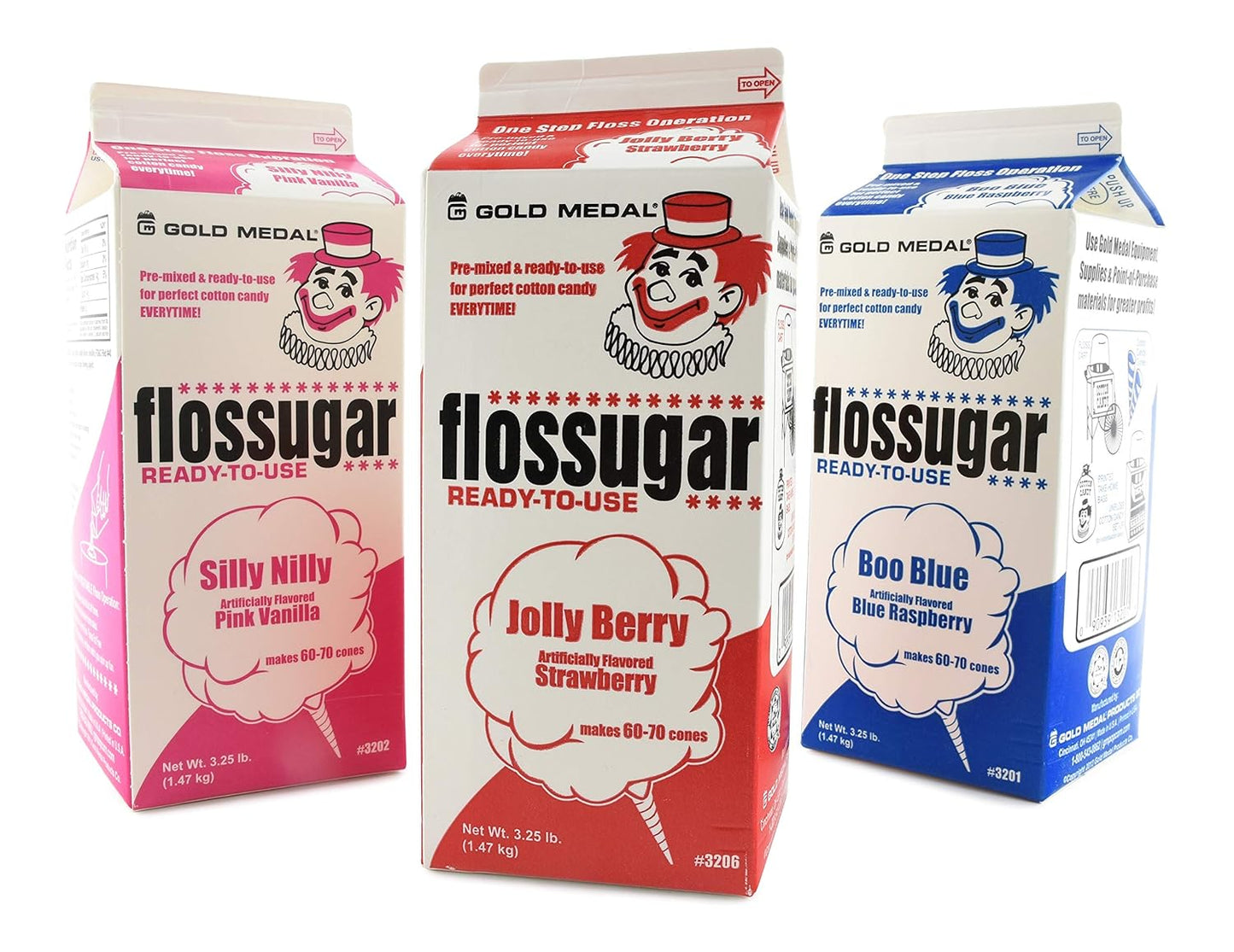 Cotton Candy Floss Sugar - Blue Raspberry, Pink Vanilla, Strawberry