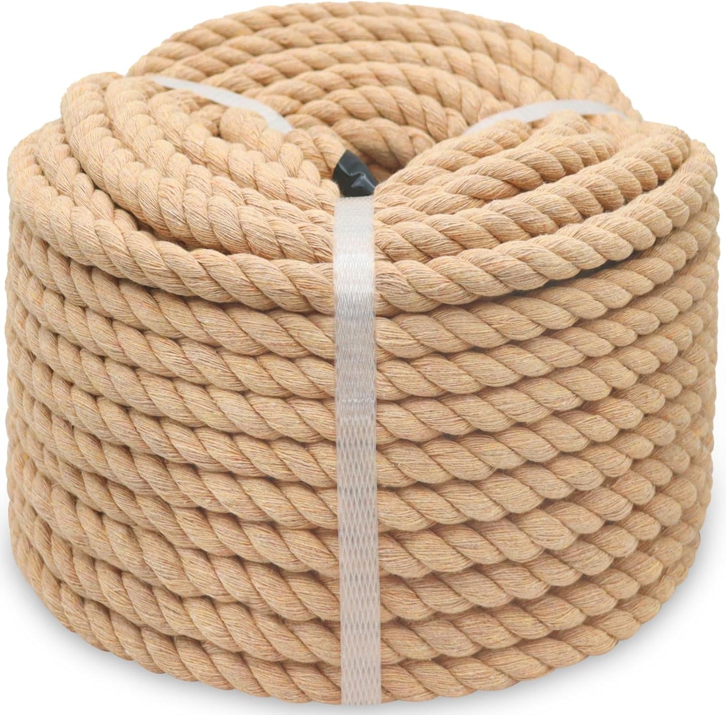 Natural Brown Cotton Rope 3/4 inch for Crafts and Landscaping