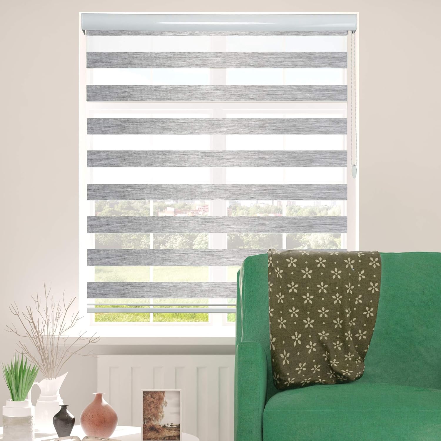 Cordless Zebra Blinds for Windows - Light Control & Privacy