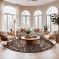 Boho Vintage Round Area Rug 8ft Soft Non Slip Carpet for Home
