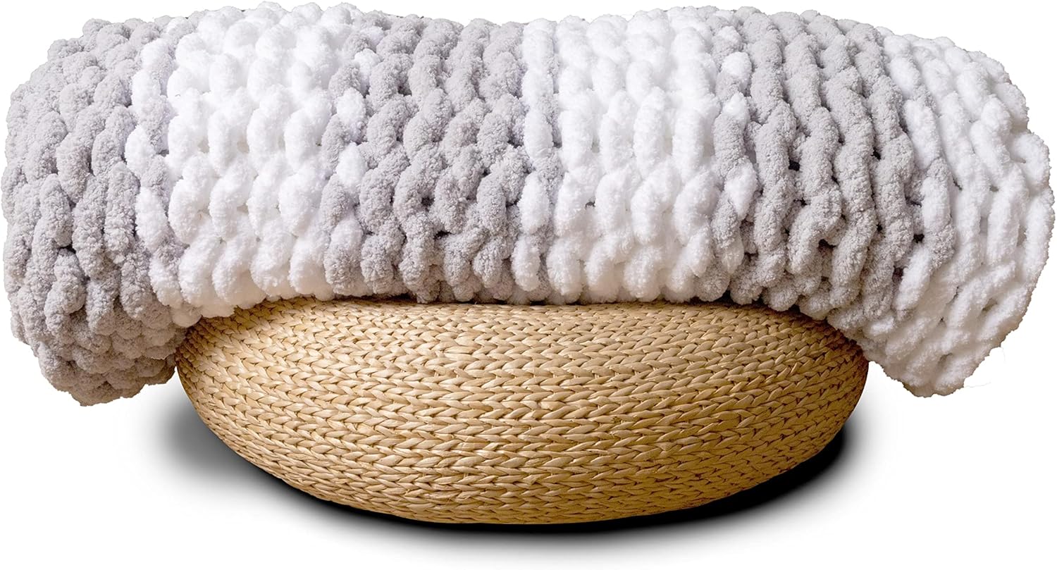 Adyrescia Chunky Knit Blanket Throw - Cozy Hand Knit Comfort