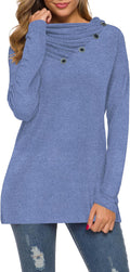 WEACZZY Womens Long Sleeve Cowl Neck Tunic Tops for Fall Fashion