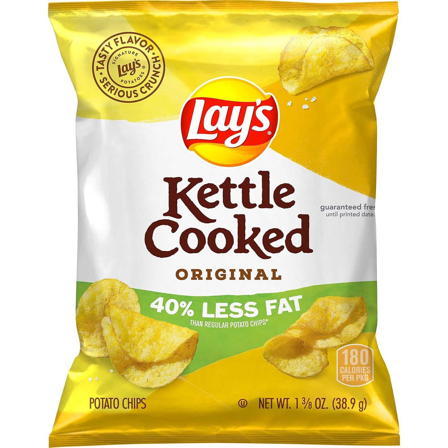 Lay's Kettle Cooked Potato Chips 40% Less Fat Original Snack