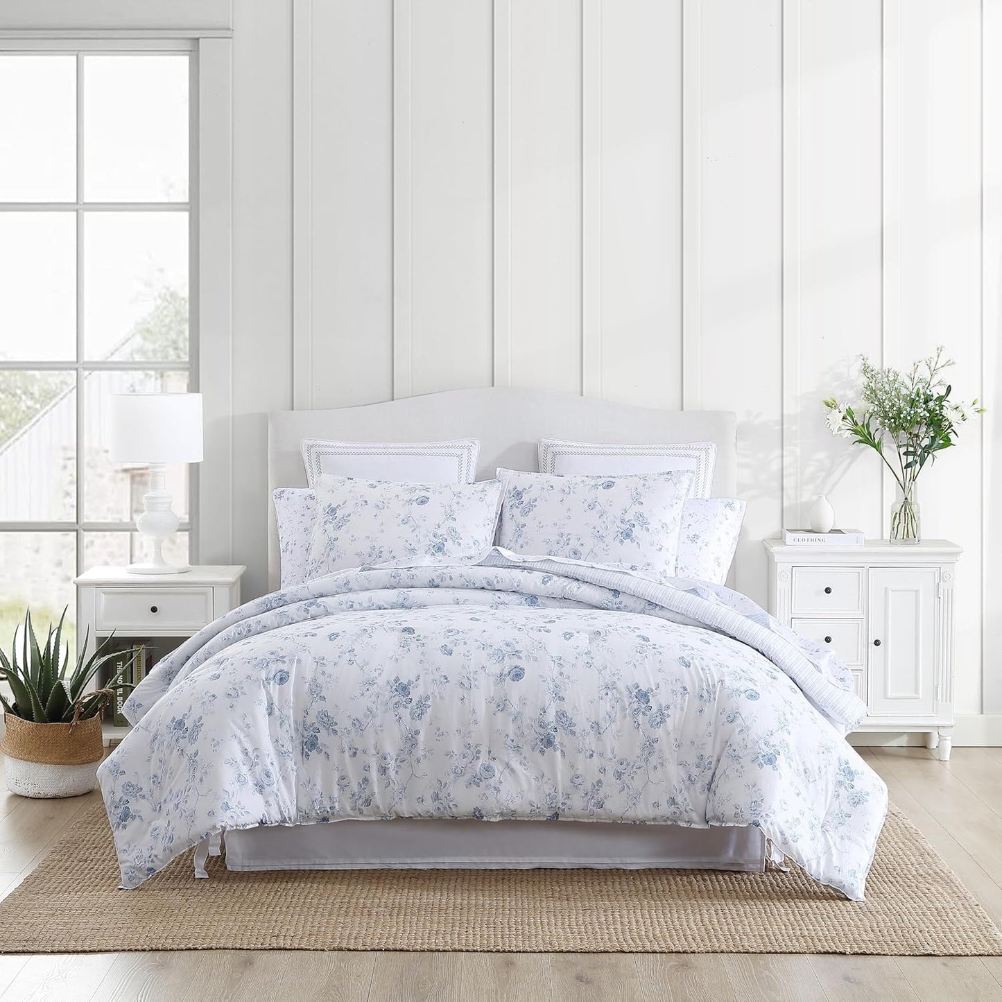 Queen Comforter Set by Laura Ashley - Soft Cotton Bedding