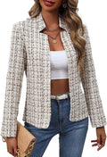 Mina Self 2025 Fall Women's Tweed Plaid Blazer Jacket (Style KRWF)