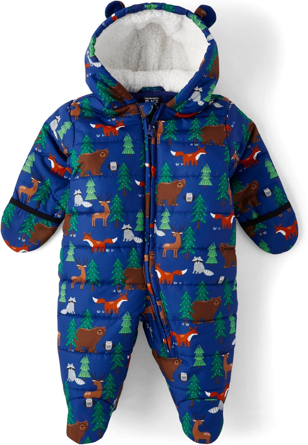 Unisex-Baby Fleece Hoodie Zip-Front Snowsuit for Newborns