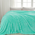 Super Soft King Blanket Aqua Ribbed - Silky Flannel Fleece