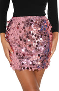 Sequin Skirt for Women Stretchy Bodycon Mini Skirt - Party Shine