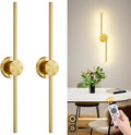 Battery Operated Wall Sconce Set of 2 Gold - Rechargeable Dimmable