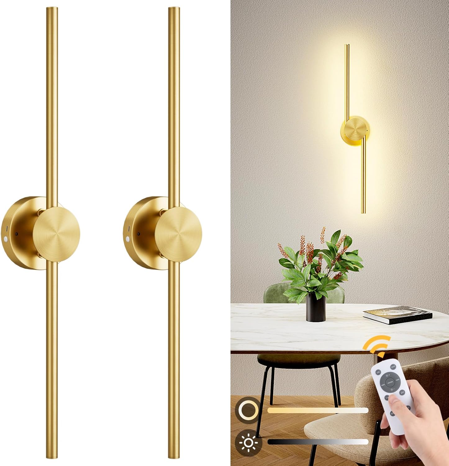 Battery Operated Wall Sconce Set of 2 for Stylish Lighting