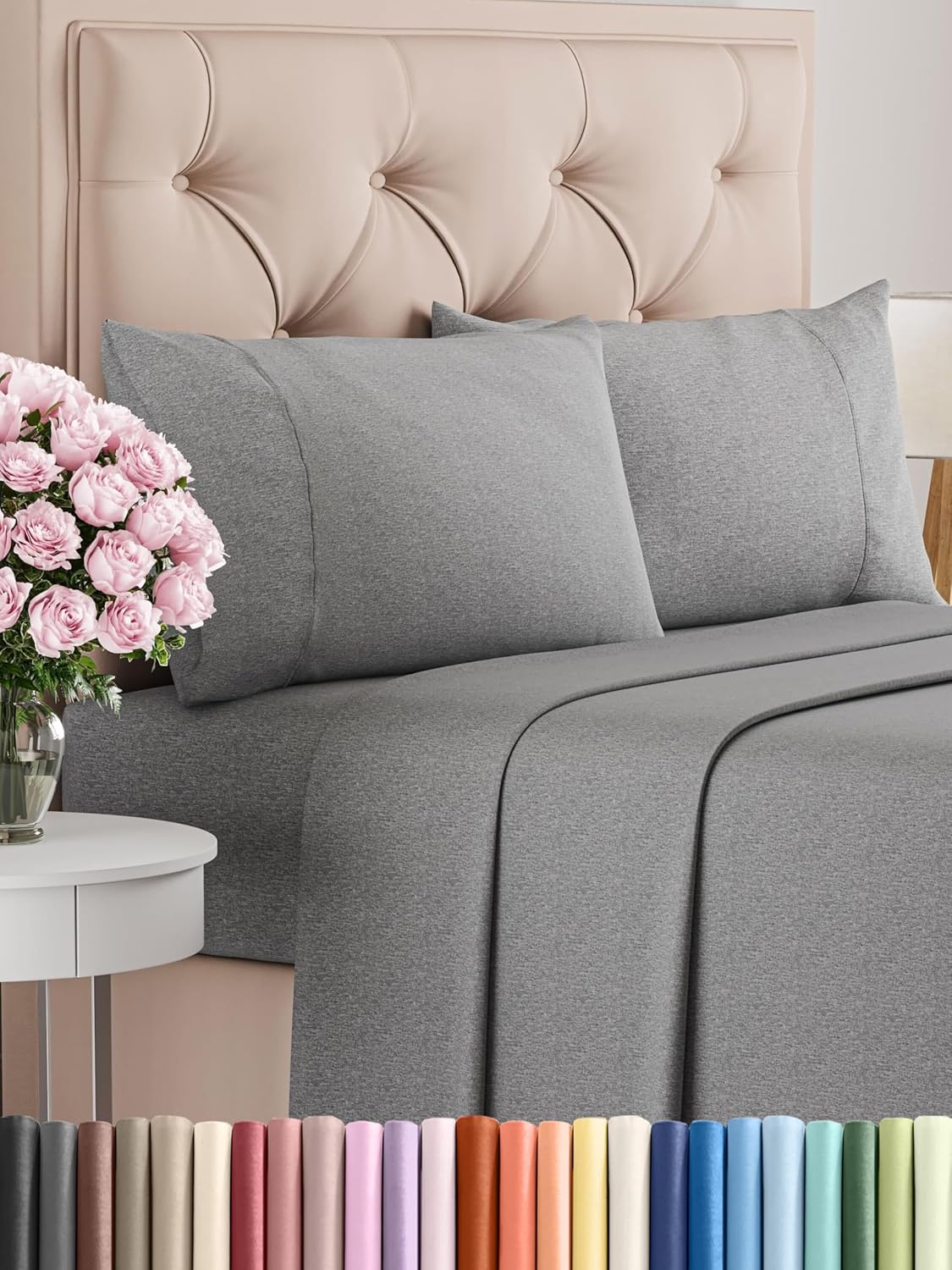 Cal King Size 4 Piece Sheet Set - Soft, Cooling, Deep Pockets