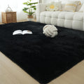 Black Shag Rug 9x12 Area Rugs for Cozy Living Room Decor