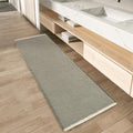 17 in x 60 in Green & Cream Waffle Runner Rug - Super Absorbent Bath