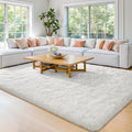 Cream White Rugs for Living Room 6x9 Fluffy Area Rug - Super Soft Shag