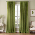 Moss Green Velvet Curtains 96 in 2 Panels - Room Darkening Drapes