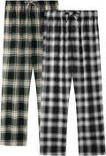 Men's Plaid Pajama Bottoms - Soft Bamboo Lounge Pants for Men