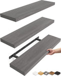 Floating Shelves for Wall 22.5 in Rustic Grey - Set of 3