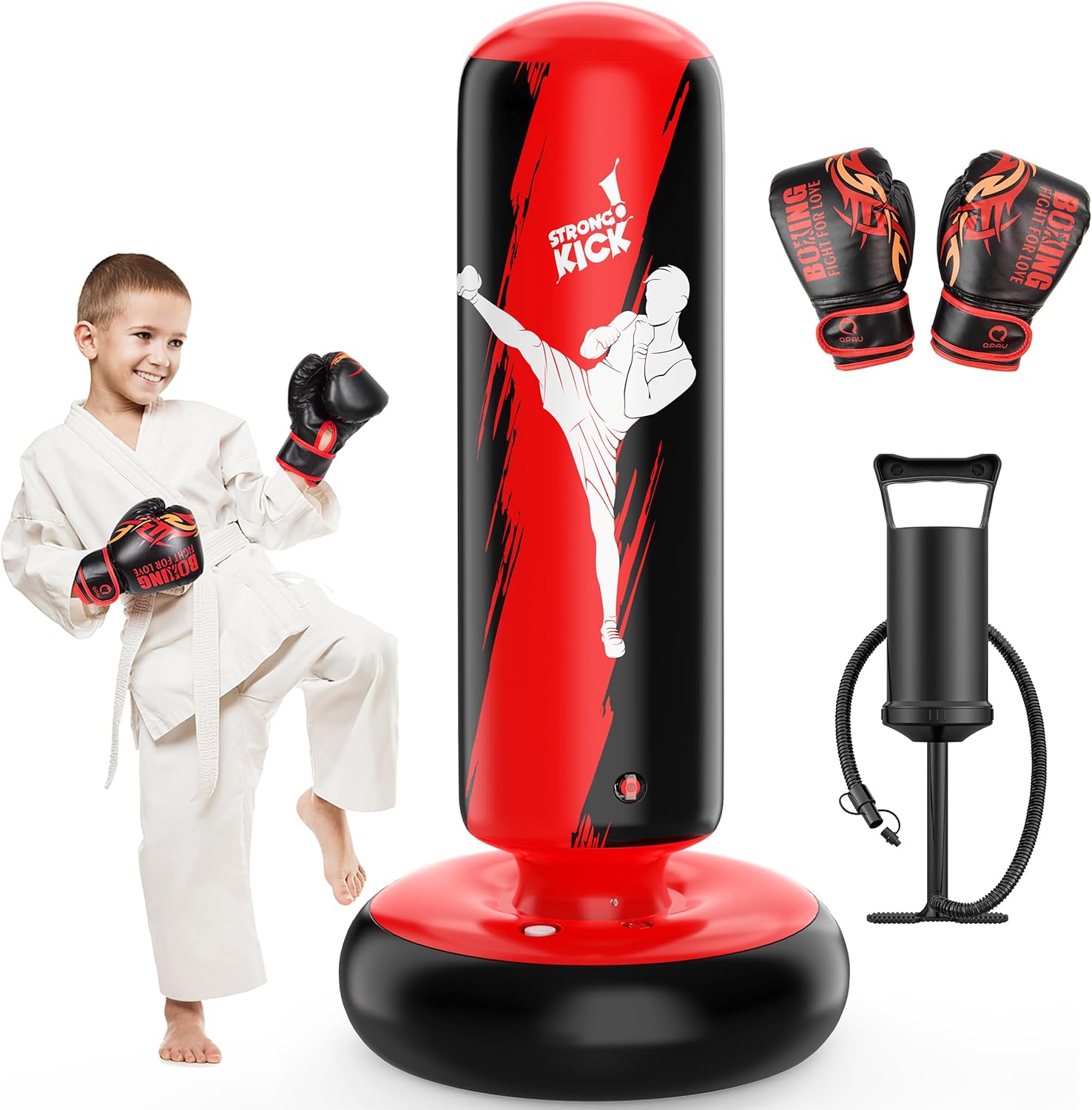QPAU Punching Bag for Kids - 66 Inch Inflatable Boxing Fun
