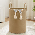 Laundry Basket Woven Cotton Rope Laundry Hamper 80L - Decorative Baby