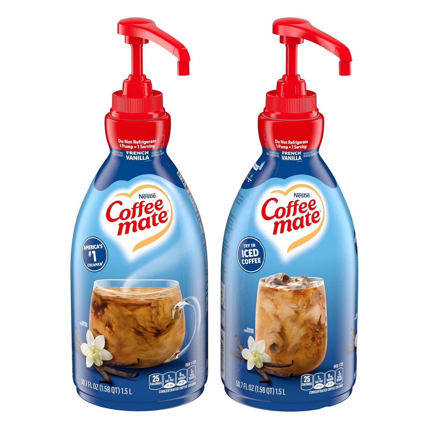 Convenient Non-Dairy Coffee Creamer, French Vanilla, 50.7 fl oz x 2
