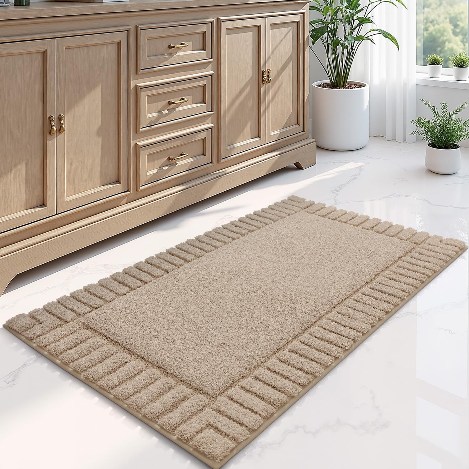 LUMI Bathroom Rugs Non Slip Plush Microfiber Bath Mat 24x43