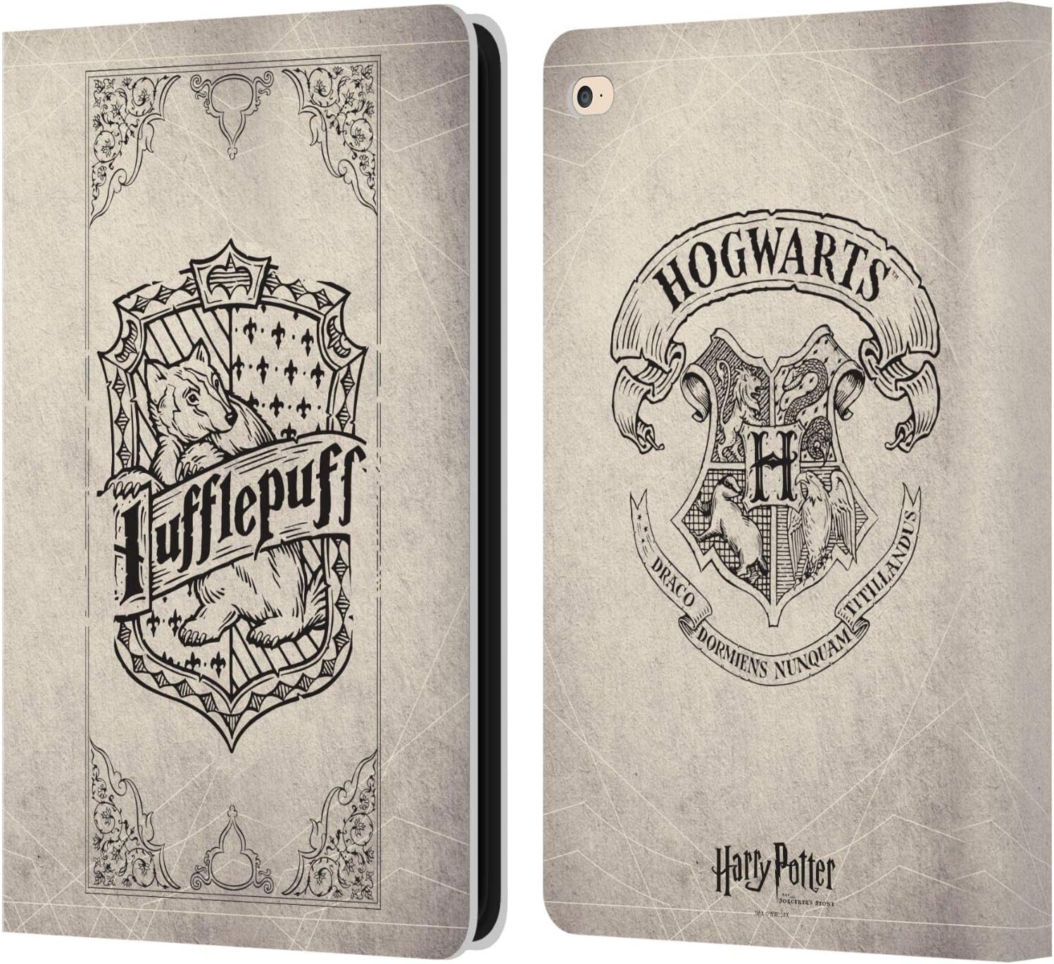 Harry Potter Hufflepuff Parchment Leather Wallet Case for iPad Air 2