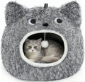CATISM Cat Bed Cave for Indoor Cats - Cozy Plush Hooded Design