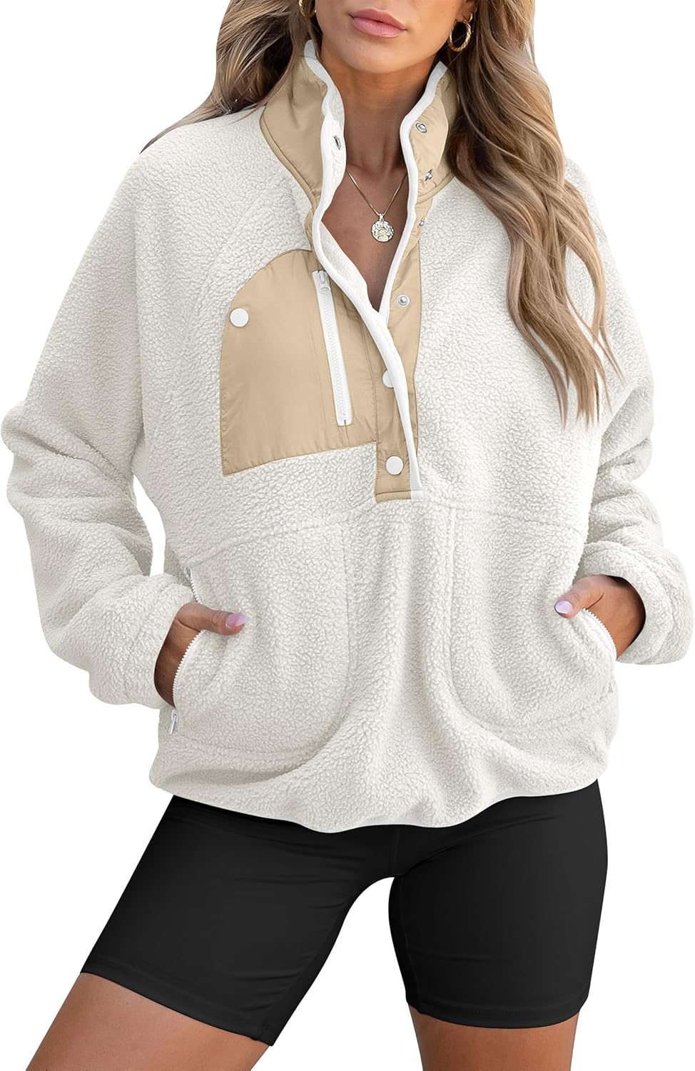 Fuzzy Fleece Pullover Sherpa Sweatshirt for Women - Warm & Stylish