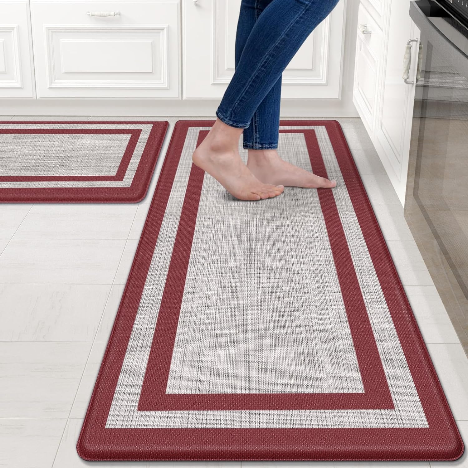 Mattitude Kitchen Mats Set of 2 Cushioned Anti-Fatigue Rugs