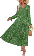 Elegant Floral Maxi Dress with Long Sleeves for Fall Weddings