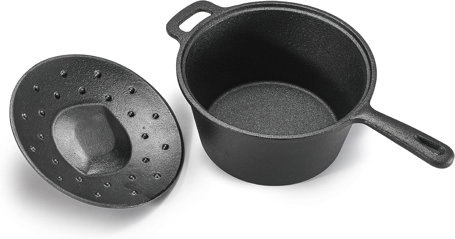 COMMERCIAL CHEF 2 Quart Cast Iron Saucepan for Delicious Meals