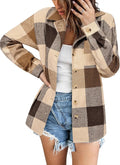 Women Flannel Shacket Jacket Plaid Button Down - Cozy Fall 2025