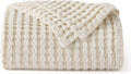 Cooling Cotton Waffle Throw XL Blanket - Lightweight Breathable