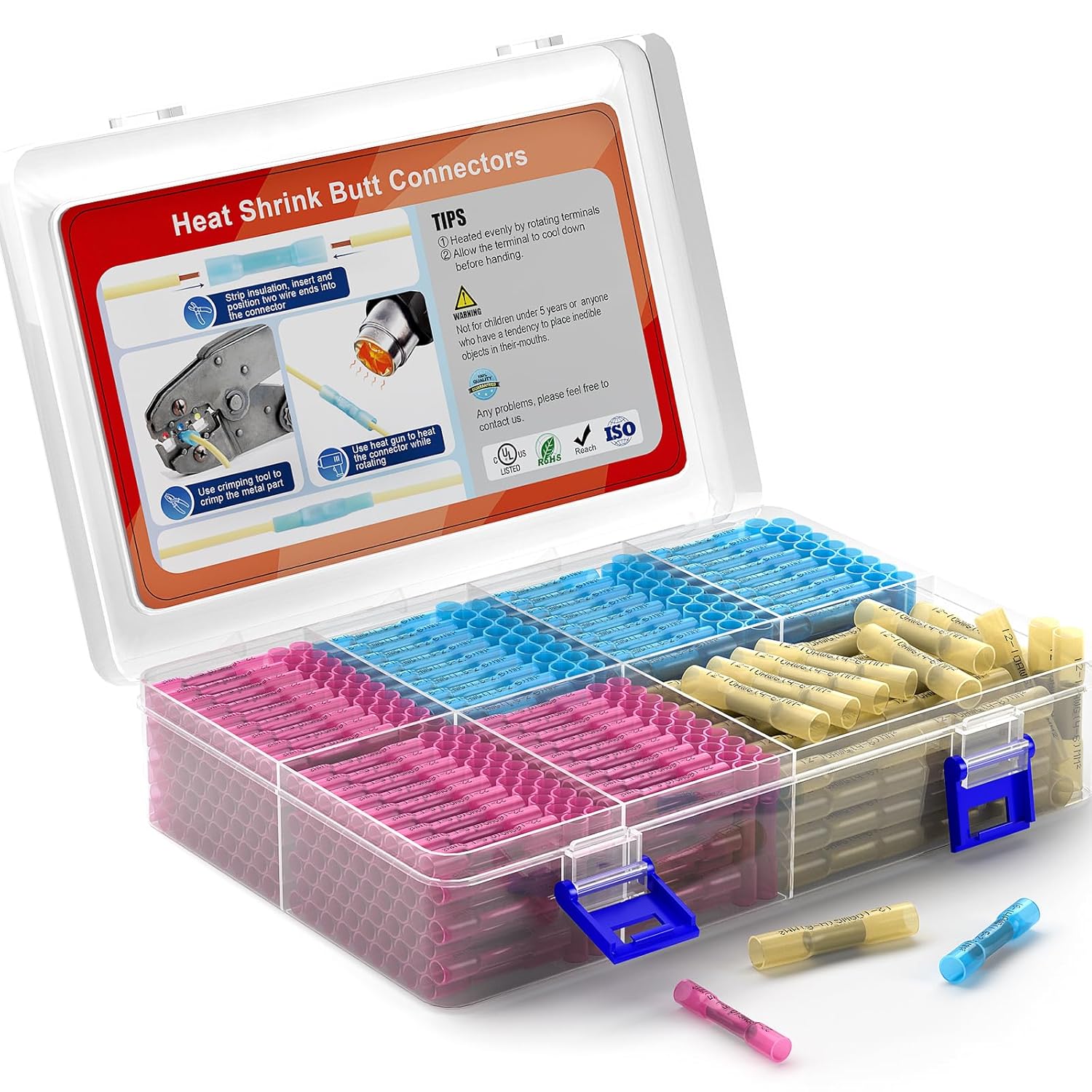 AIRIC Heat Shrink Butt Connectors Kit for Auto and Marine Use