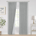 Vision Home Silver Grey Pinch Pleated Full Blackout Curtains 102in