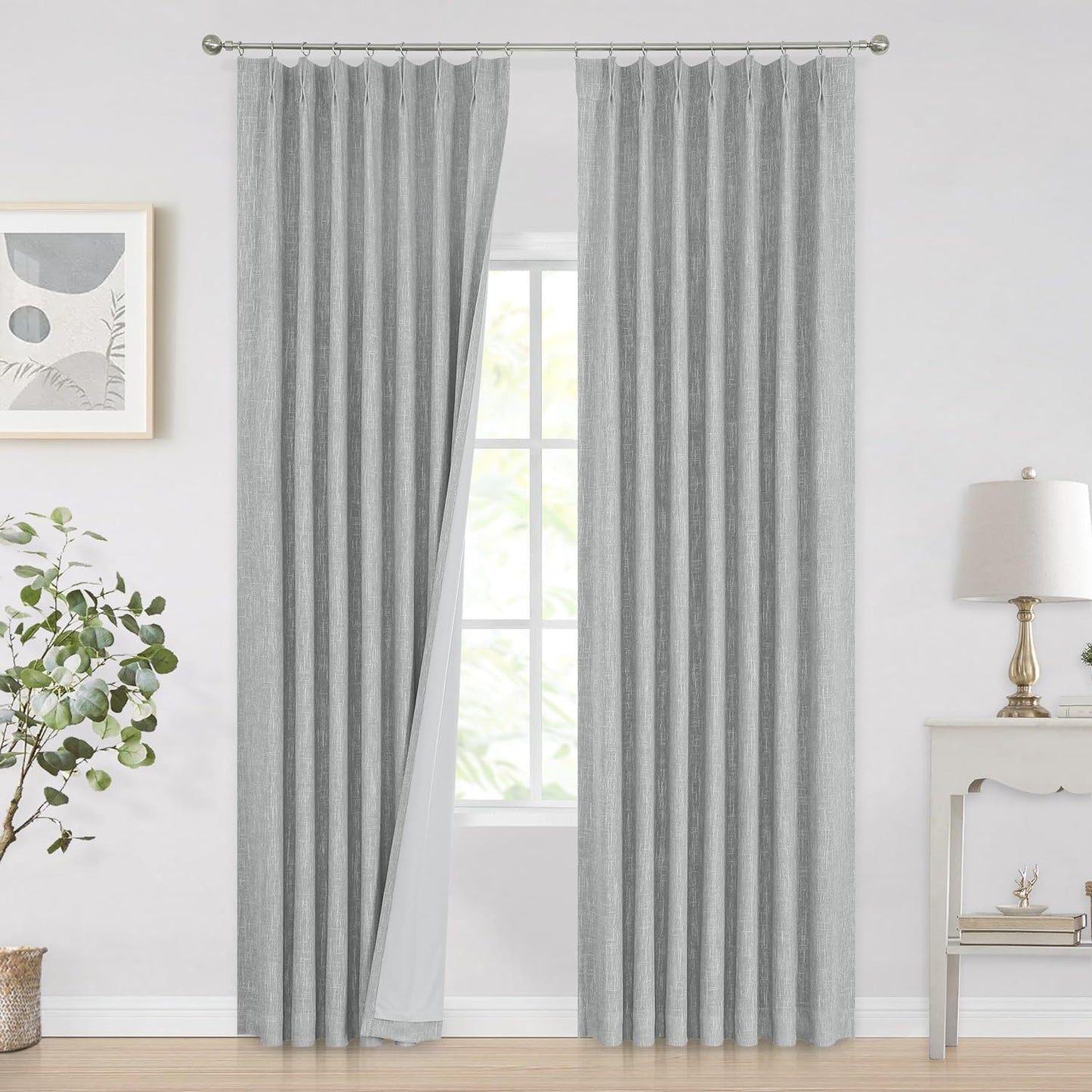 Pinch Pleated Full Blackout Curtains for Living Room 108 in
