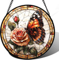 Stained Glass Window Hanging Butterfly Suncatcher - Colorful Sunlit