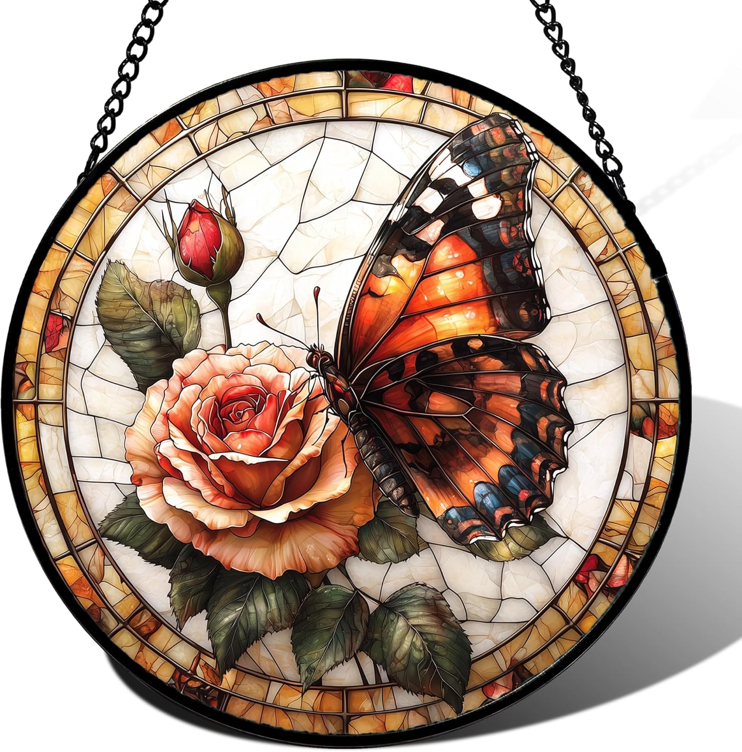 Stained Glass Window Hanging Butterfly Suncatcher for Home Decor