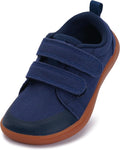 Kids Wide Width Barefoot Canvas Sneakers - Easy Velcro Fit