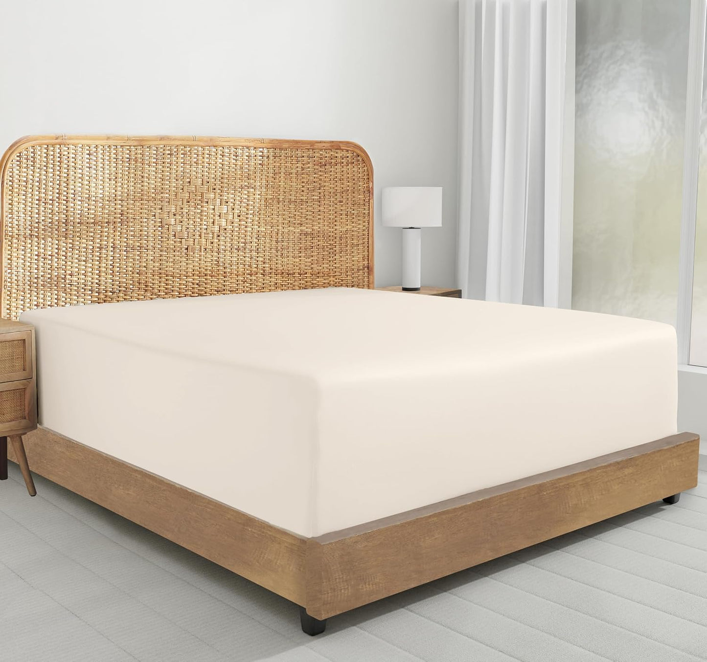 California Design Den Organic Cotton Fitted Sheet for Full Size