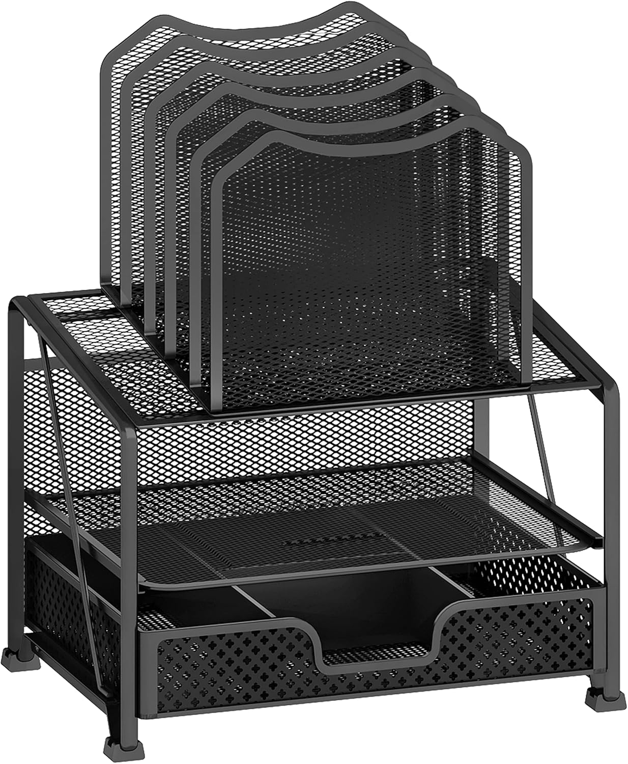 Efficient Mesh Desk Organizer with Drawer