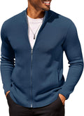 Mens Zip Up Cardigan Sweater Slim Fit Casual Full Zip - Versatile
