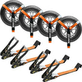 4 Pack Car Tie Down Straps 2in x 96in - 9900LBS Break Strength