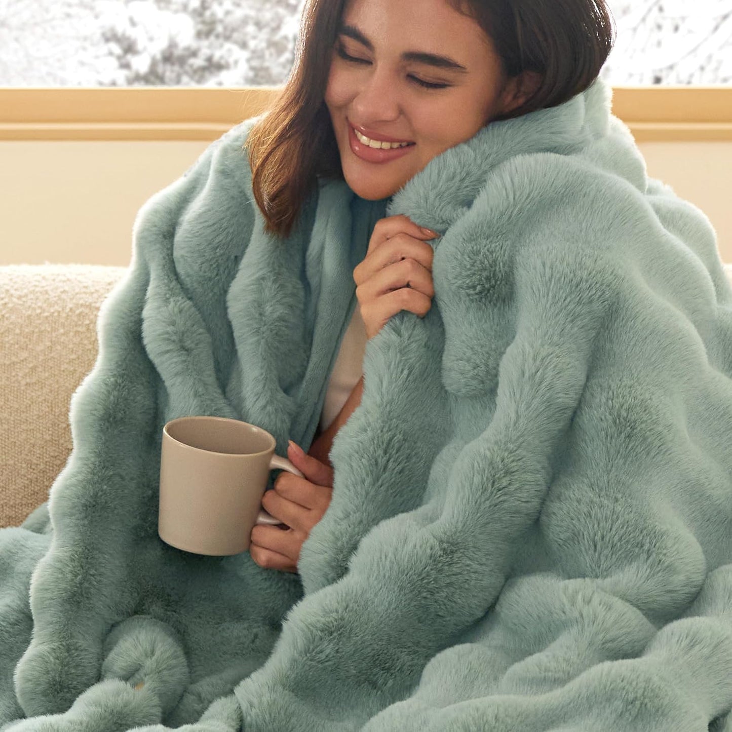GentleSoft Fluffy Fuzzy Twin Blanket for Cozy Winter Comfort